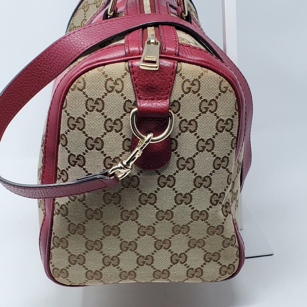 100% Auth Gucci Canvas Vintage Boston Satchel Bag - Picture 6 of 15